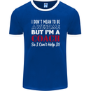 I Don't Mean to but I'm a Coach Rugby Footy Mens Ringer T-Shirt FotL Royal Blue/White