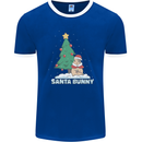 Funny Christmas Santa Bunny Mens Ringer T-Shirt FotL Royal Blue/White