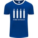 Four Candles Fork Handles Funny Two Ronnies Mens Ringer T-Shirt FotL Royal Blue/White