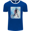 A Cool BMX Design Mens Ringer T-Shirt FotL Royal Blue/White