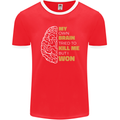 Brain Cancer Aneurysm Awareness Mens Ringer T-Shirt FotL Red/White