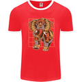 Steampunk Elephant Mens Ringer T-Shirt FotL Red/White