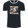 The Forge is Strong With This One Blacksmith Mens Ringer T-Shirt FotL Black/White
