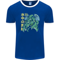 Japanese Anime Cthulhu Kraken Mens Ringer T-Shirt FotL Royal Blue/White