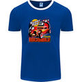 Rockabily Hot Rod Hotrod Dragster Mens Ringer T-Shirt FotL Royal Blue/White