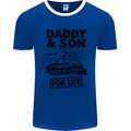 Daddy & Son Best Friends Father's Day Mens White Ringer T-Shirt Royal Blue/White