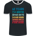 62nd Birthday 62 Year Old Mens Ringer T-Shirt FotL Black/White