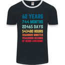 62nd Birthday 62 Year Old Mens Ringer T-Shirt FotL Black/White