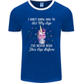 How To Act My Age Funny Unicorn Birthday Mens Ringer T-Shirt FotL Royal Blue/White