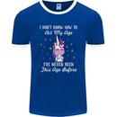 How To Act My Age Funny Unicorn Birthday Mens Ringer T-Shirt FotL Royal Blue/White