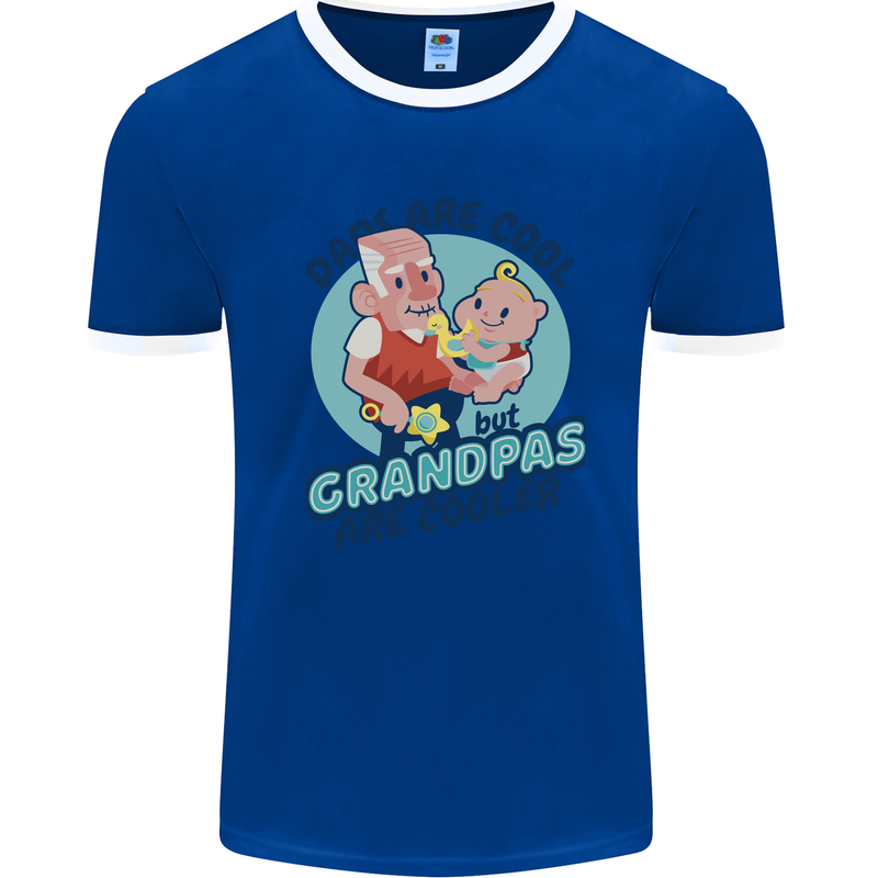 Grandpas are Cooler Grandparents Day Mens Ringer T-Shirt Royal Blue/White