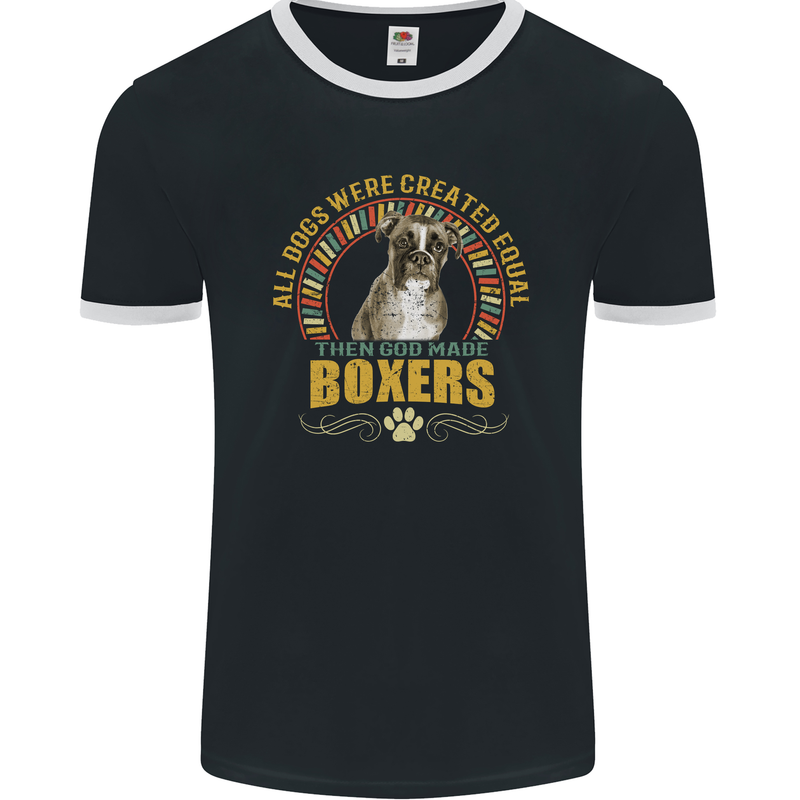 A Boxer Dog Mens Ringer T-Shirt FotL Black/White