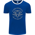 El Diablo Motorcycle Motorbike Biker Mens Ringer T-Shirt FotL Royal Blue/White