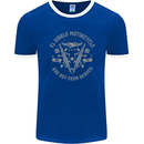 El Diablo Motorcycle Motorbike Biker Mens Ringer T-Shirt FotL Royal Blue/White