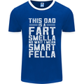 This Dad Is a Fart Smella Funny Fathers Day Mens Ringer T-Shirt FotL Royal Blue/White