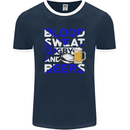 Scotland Blood Sweat & Beers Rugby Scottish Mens Ringer T-Shirt FotL Navy Blue/White