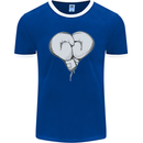 Skull Skeleton Boxing MMA Muay Thai Boxer Mens Ringer T-Shirt FotL Royal Blue/White