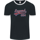 Legend Since 69th Birthday 1954 Mens Ringer T-Shirt FotL Black/White