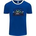 Camping & Bird Watching Funny Mens Ringer T-Shirt Royal Blue/White