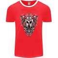 Viking Helmet Valhalla Gym Training Top Mens Ringer T-Shirt FotL Red/White