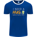 I Need a Huge Glass of Gin & Tonic Funny Mens Ringer T-Shirt FotL Royal Blue/White