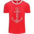 Sailing Anchor Sailor Boat Captain Ship Mens Ringer T-Shirt FotL Red/White