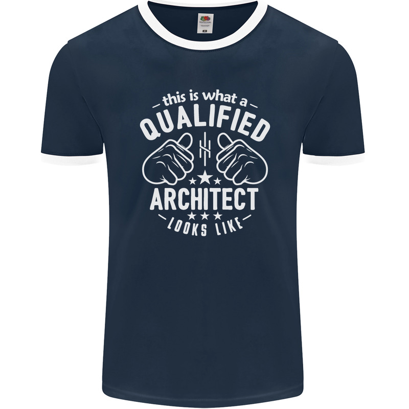 This Is What a Qualified Architect Looks Like Mens Ringer T-Shirt FotL Navy Blue/White