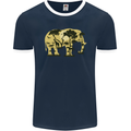 Elephant Ecology Animal Mens Ringer T-Shirt FotL Navy Blue/White
