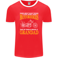 Being a Grandad Biker Motorcycle Motorbike Mens Ringer T-Shirt FotL Red/White