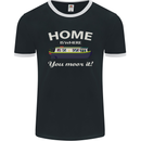 Home Is Where You Moor It Long Boat Barge Mens Ringer T-Shirt FotL Black/White