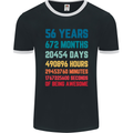 56th Birthday 56 Year Old Mens Ringer T-Shirt FotL Black/White