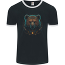 A Fantasy SCI-FI Grizzly Bear of the Future Mens Ringer T-Shirt FotL Black/White