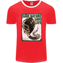 Save Nature Environment Climate Change Life Mens Ringer T-Shirt FotL Red/White