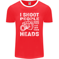 Photography I Shoot People Photographer Mens Ringer T-Shirt FotL Red/White