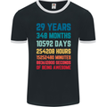 29th Birthday 29 Year Old Mens Ringer T-Shirt FotL Black/White