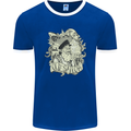 Old Sailor Octopus White Shark Captain Mens Ringer T-Shirt FotL Royal Blue/White