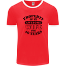 40th Wedding Anniversary 40 Year Funny Wife Mens Ringer T-Shirt Red/White