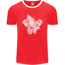 Biker Prayer Biker Motorcycle Motorbike Mens Ringer T-Shirt FotL Red/White
