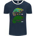 Chameleon Chameleoff Funny Off On Mens Ringer T-Shirt FotL Navy Blue/White