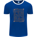 Gemini Faces Star Sign Astrological Zodiac Mens Ringer T-Shirt Royal Blue/White