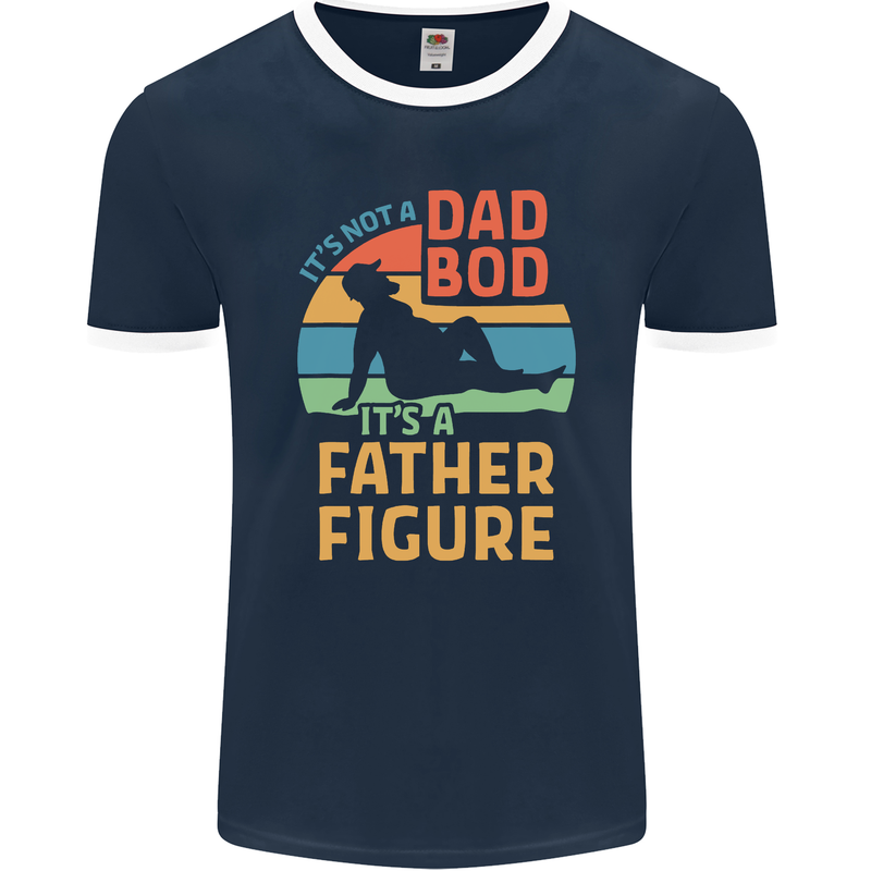 It's Not a Dad Bod It's a Father Figure Mens Ringer T-Shirt FotL Navy Blue/White