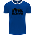 Ew People Cats Funny Mens White Ringer T-Shirt Royal Blue/White