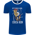 Funny Chicken Spy Parody Mens Ringer T-Shirt FotL Royal Blue/White