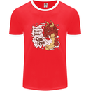 When a Dragon Smiles Fantasy RPG Mens Ringer T-Shirt FotL Red/White