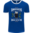 Hello Darkness My Old Friend Funny Guiness Mens Ringer T-Shirt FotL Royal Blue/White