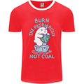 Environment Burn the Patriachy Not Coal Mens Ringer T-Shirt FotL Red/White