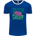 Hippo Sleep Shirt Sleeping Pajamas Mens Ringer T-Shirt FotL Royal Blue/White