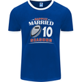 10 Year Wedding Anniversary 10th Rugby Mens Ringer T-Shirt FotL Royal Blue/White