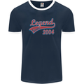 Legend Since 19th Birthday 2004 Mens Ringer T-Shirt FotL Navy Blue/White