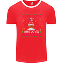 Just a Girl Who Loves Christmas Funny Mens Ringer T-Shirt FotL Red/White